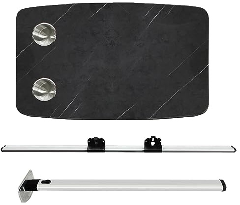 Wohnmobil-Wandklapptisch, Wandtisch, Esstisch, Klapptisch Outdoor, Klappbarer Esstisch, Ideal for Wohnmobil, Reisen, Picknick, Zuhause, BüRo, Schlafsaal, Kleine RäUme ( Color : Marble black , Size : W