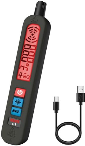 BSIDE G1 Gas Leak Detector Natural Gas Detector Rechargeable with Audible Visual Vibration Alarm Pocket Gas Sniffer Pen with Hostler for LPG Industrial Multi Gas Methane Propane Butane Motorhome