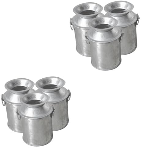 YARNOW 2sets Miniature Flower Pots Small Metal Buckets Miniature House Accessories Desktop Decor 3pcs*2