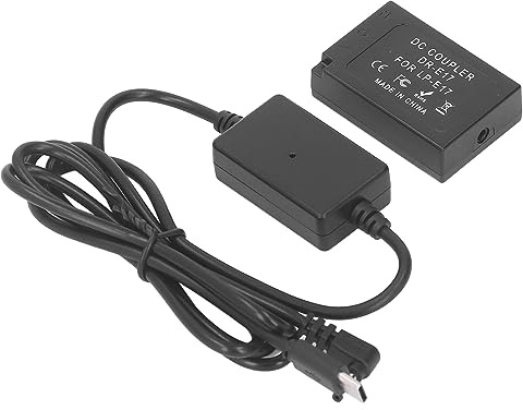 LP E17 Dummy-batteri DR E17 DC-kopplare kamera dummy-batteri för 760D 750D 77D 800D 850D M3 M5 M6 Mark II R10 R8, typ C-strömförsörjning för långvarig användning