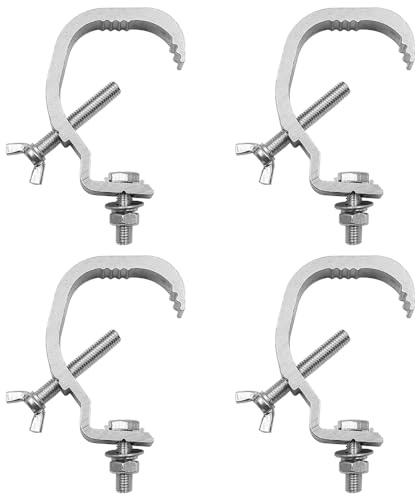 WANGCL 4PCS Heavy Duty Cast Aluminum Stage Light Clamp Slip Prevention Stage Light Hook Kit for DJ Projector Moving Head Light Hook