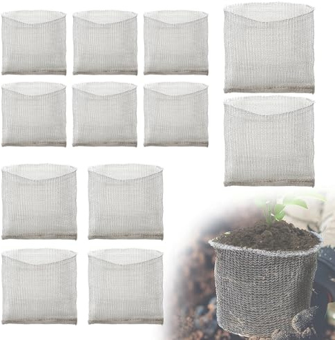 EFUTURETIME 12pcs Wurzelschutzkörbe Edelstahl Wühlmausgitter | Wurzelschutz für Pflanzen gegen Wühlmaus und Nagetiere, Gartenpflanzen Netzbeutel aus Metall für Bäume und Blumen
