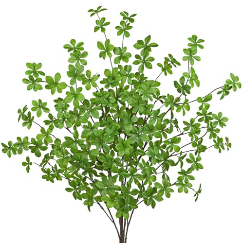 Arborus 6PCS Artificial Leaves with Stems 39.3 Tall Artificial Pieris Japonica Long Branch with Foliage Decorative Branches Faux Leaves for Home Wedding Party Floral Arrangement Centerpiece Decor