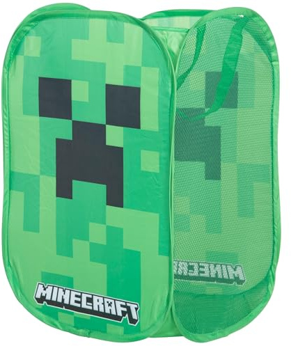 MINECRAFT - Wäschebox, Wäschekorb aus Stoff mit Henkeln, Creeper