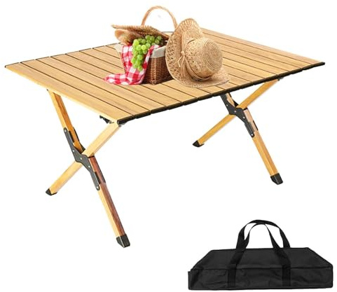 Mesa plegable – Mesa plegable de camping de aleación de aluminio | Mesa de picnic plegable | Mesa de jardín con bolsa de transporte | Mesa plegable para huevos de barbacoa mesa auxiliar para camping