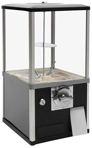 QXIWAOE Distributore di Caramelle Commerciale per Capsule Rotonde Gumballs Palline rimbalzanti, distributore Automatico di Gumball Commerciale (Nero)