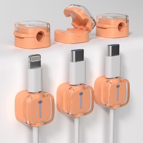 Scrivania ordinata, lavoro efficiente, accessori per l'organizzazione della scrivania AUSDINAUTO Clip per Cavo 6 Pack