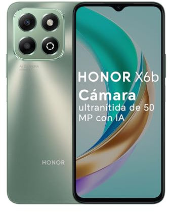 HONOR X6b 4G Móvil 128GB, 4GB RAM, 6.56 90Hz TFT LCD HD+, 5200mAh Batería, MediaTek Helio G85, Cámara Principal de 50MP, Android 14, Dual Sim, NFC, Forest Green