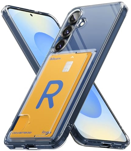 Ringke Fusion Card für Samsung Galaxy S25 Hülle, [Eingebauter Kartenhalter] Minimale Vergilbung Transparente Kratzfeste Handyhülle mit Dünn Integriertem Kartenfach - Clear