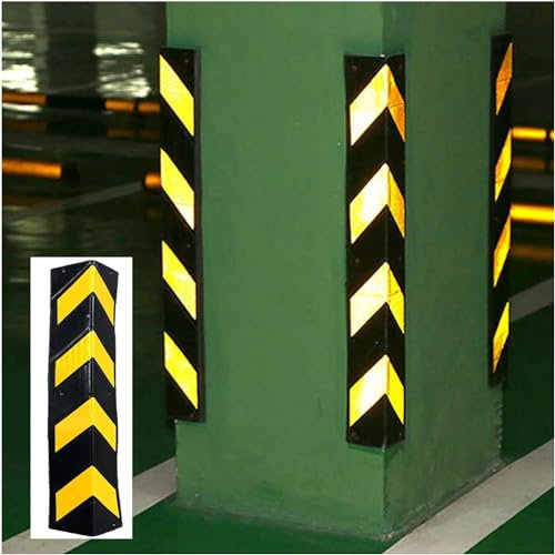 CVQJL Kantenschutz, Gummipoller für Parkhaus, Lager, reflektierender Werkstatt-Erdgeschoss-Garagentor-Eckschutz, 1 cm dick (5 Stück – 80 cm)