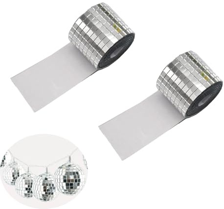 Yeenano Carreaux de Miroir Autocollants,2 Rouleau 3200 Pièces Mosaïque en Verre Véritable Autocollants Loisir Creatif Mini Miroir Carré Miroir Adhesif Mural pour Disco Bricolage Artisanat Décoration