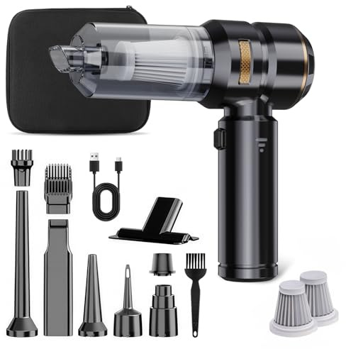 Tuocal Handheld Vacuum Cleaner Cordless, 22000Pa Strong Suction Car Hoover Rechargeable Portable Lightweight with Multiple Brush Vacuum Cleaner for Home Car Carpet Stairs Pet Hair Deep Cleaning