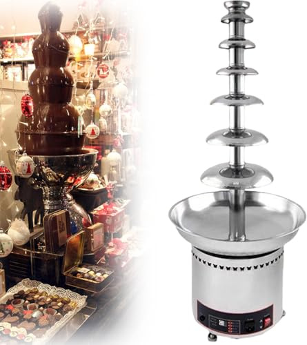 ylpddmm Fuente de Chocolate con 4/5/6/7 Niveles, Carcasa de Acero Inoxidable, función de Mantenimiento del Calor, Apta para Todo Tipo de Chocolate, para Fiesta Boda y Cumpleaños,7Tier
