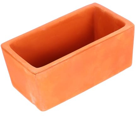 BESPORTBLE Vaso in terracotta rosso per succulente e bonsai, fioriera rettangolare per davanzale della finestra, drenaggio, uso interno ed esterno, vaso decorativo naturale