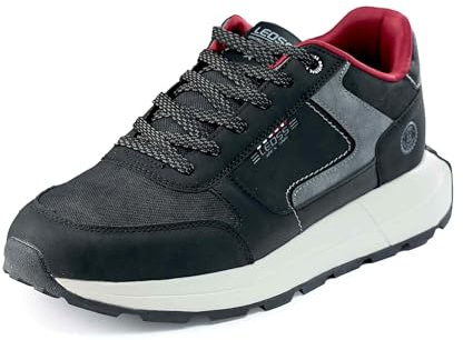 LEOSS ORIGINAL Chaussures De Randonnée Homme Sneaker Basket À Lacets Ville Loisir Marche Cuir Sport Antidérapant