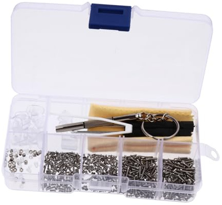 SMASOLO Kit de Reparación de Gafas con Almohadillas Nasales de Silicona Tornillos y Herramientas para Lentes Accesorios Duraderos para Gafas Relojes y Electrónicos Pequeños