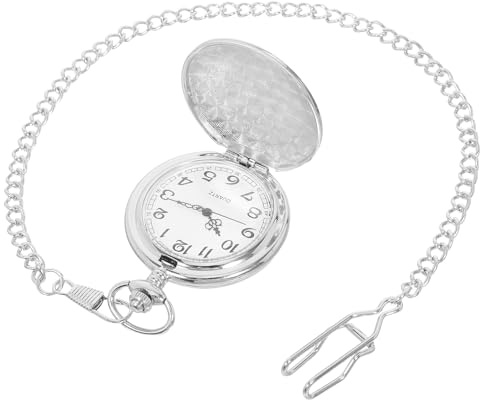 CTIRCHIU Vintage Mekanisk Fickur med Kedja Klassisk Handvriden Design med Graverad Flip- Slitstark Metall Exakt Tidtagning Unisex för Formella och Vardagliga Tillfällen Elegant Accessoar