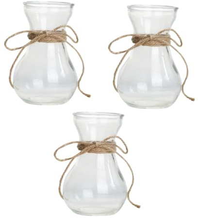 SHINEOFI 3 pièces Lot de Vases Verre Transparent pour Culture Hydroponique Contenants Simples pour Plantes Intérieur Décoration Élégante pour Maison et Bureau