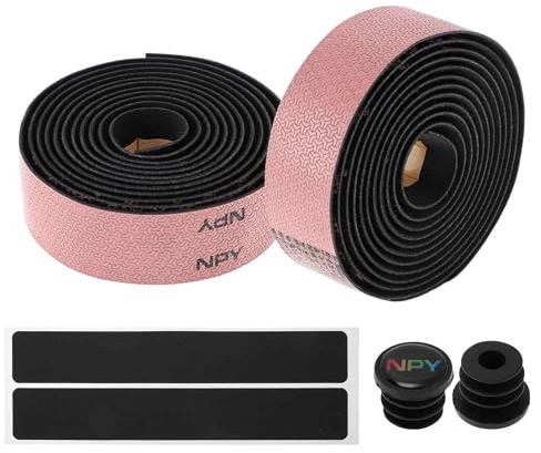 Gyrodymix Lenkerband, Rutschfeste Gepolsterte Griffwicklung, Für Rennrad & Mountainbike Lenker, Langlebiges Schweißbeständiges Klebeband, Schwarz, Rosa, 1 Set