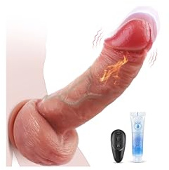 Thrusting Dildo Vibrator Adult Sex Toys - 22CM Heated Realistic Dildo Butt Plug Sex Toýs for Woman & Man with 7 Thrust 10 Vibrate Modes Silicone Anal Dildos with Remote Control Vibratorset for Woman