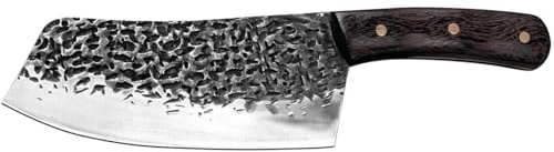 Fubinaty Chef's Knife Handmade Forged Cooking Knife 7 Inch Professional Kitchen Knives High Carbon Steel Full Tang with Wooden Handle