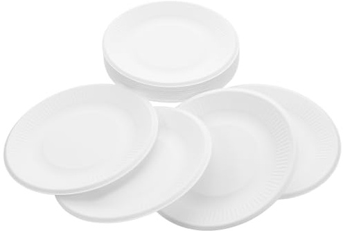 GLEAVI Platos de Papel Desechables de 15 CM 200 Unidades para Postres Aperitivos y Pasteles Ideales para Fiestas y Eventos Resistentes y Decorativos Vajilla para Servir