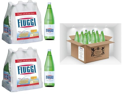 Acqua Fiuggi Naturale 12x1L Vetro – Acqua Minerale Oligominerale, Residuo Fisso Basso, Depurativa – Confezione da 12 Bottiglie