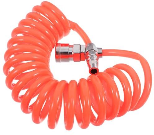 Veemoon Manguera Espiral de Aire Pu Resistente 3 Metros Resorte Helicoidal y Conectores para Compresor de Aire Industrial, Kit de Manguera Enrollada de Alta Presión para Herramientas
