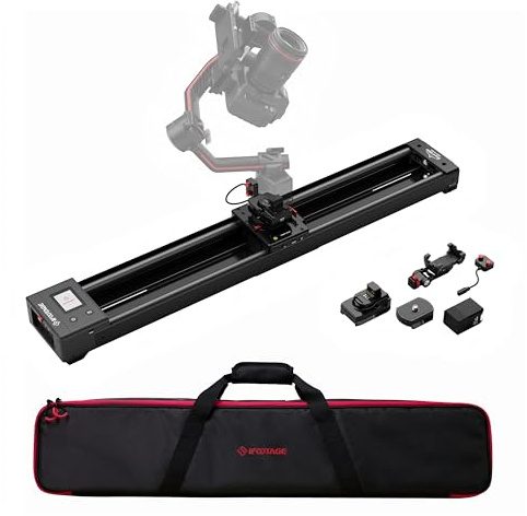 IFOOTAGE Shark Slider Nano II 860,86cm Motorized Camera Slider Multi-Axis | Compatible with DJI RS5, RS4 Pro, RS4, RS3 Pro, RS2 Pro, RS2, Gimbals 5-Axis Coordinated Shooting, Payload 5KG