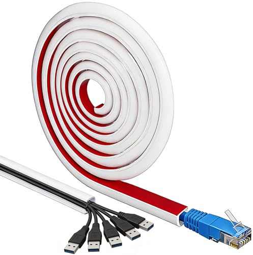 Kabelkanal Weiß Selbstklebend 3M*18mm, Kabel Verstecken