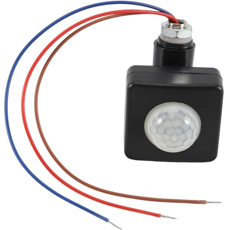 NIZEAMI AC85-265V IP65 Motion Sensor Adjustable PIR Switch Ultrathin LED Light PIR Outdoor Motion Sensor Detector,10Mm Black