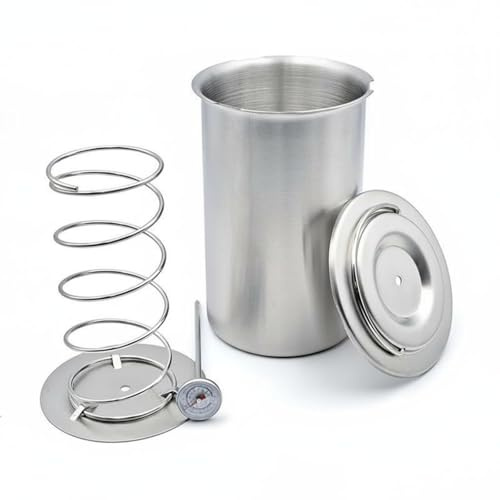 HuadaXtai de Jamón de Acero Inoxidable 304 con Integrado Molde para Carne Terrinas Embutidos de Compresión Constante Apta para Preparación de Fiambres Ensaladas, Manija De Alambre INOX.