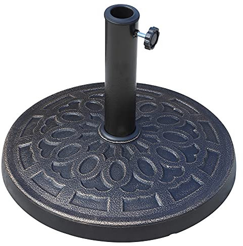 Outsunny Base per Ombrellone Rotonda da Giardino in Bronzo Φ44 x 34cm, Bronzo