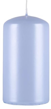 DONAU HOME Candela a colonna standard, paraffina, 60x115 mm, perla blu, candela di cera decorativa, 1 pezzo, per decorazione