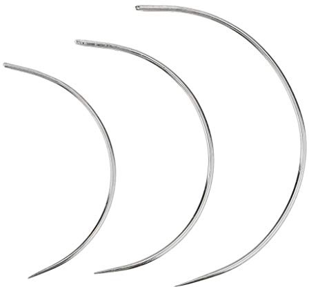 Sitrda Aguja de coser doblada para reparación de tapicería, cuero, sofá, alfombra, bricolaje, decoración del hogar, 3 unidades