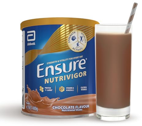 Ensure NutriVigor - Chocolate Flavour Shake - 400g – Nutritional Supplement | Food Supplement with Protein, HMB & 27 Vitamins & Minerals – Supports Strength, Energy & Immunity – With Vitamin D, C & B