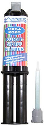 Sanremo 10x MEGA 2020 Kunststoffkleber 25ml + 10 Mischdüsen 2-Komponenten-Kleber
