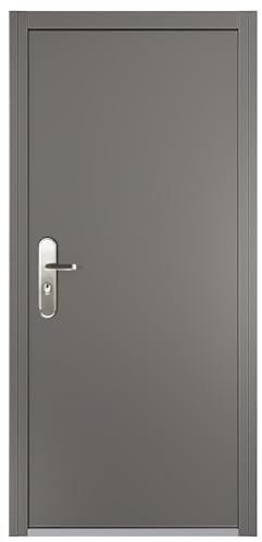 VIZ-PRO Quick Mount Steel Security Door with Frame and Hardware, Gray Right Side-Hinged Inward, 39 9/16 - 41 7/8 Width Adjustable, 83 1/2 Height