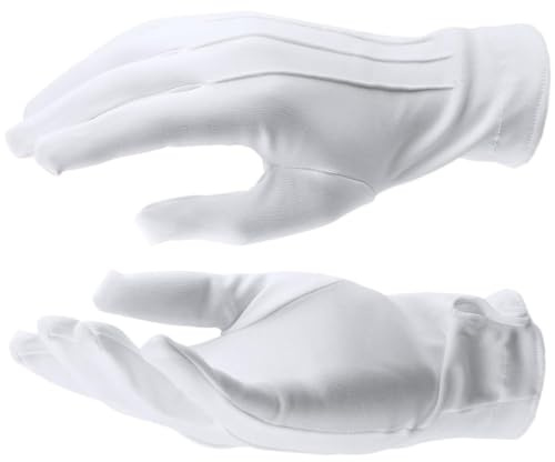 HatStar Weiße Kinder Handschuhe | mit Biesen in Einheitsgröße | Kostüm Accessoire für Jungen Mädchen | Halloween, Fasching und Karneval