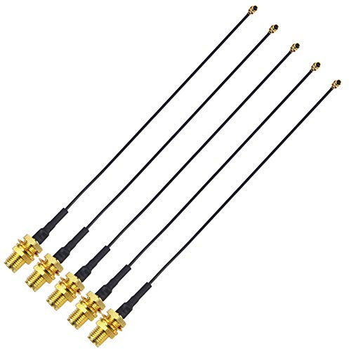 YILIANDUO Câble pigtail coaxial U.FL IPX 1.13 vers SMA femelle 15cm | Lot de 5 Câble Antenne WiFi Pour cartes Mini PCIe, Xbox, adaptateur FPV, émetteur GSM/3G/4G, GPS, antennes WiFi et drones.