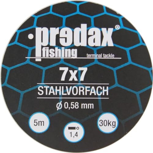Predax Stahlvorfach 7x7 braun 5m Spule, Durchmesser/Tragkraft:0.58mm / 30kg Tragkraft