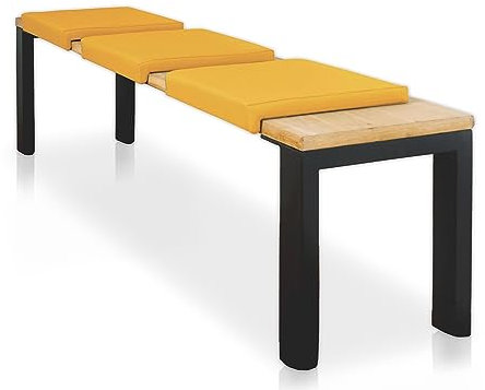 Lycce Bankauflage Klemmkissen 1 Leiste, Sitzkissen Kunstleder senf, Banktiefe ab 35 cm