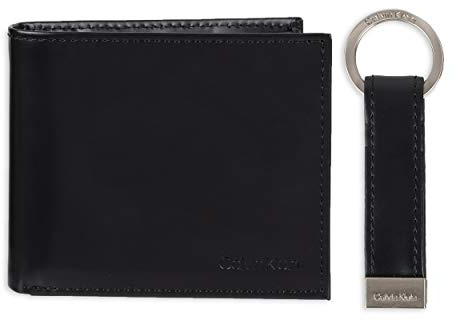 Calvin Klein Herren-Geldbörse, RFID-blockierend, Leder - Schwarz - Einheitsgröße