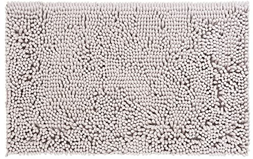 PANA® Mikrofaser Chenille Badematte - 50 x 80 cm - Farbe: Beige | Kuschelig weicher Duschvorleger - Maschinenwäsche bei 30° - Antirutsch-Latex-Unterseite - Trocknergeeignet - Ohne Ausschnitt