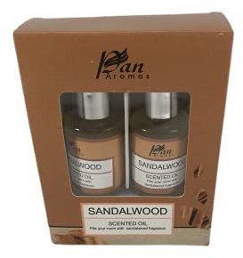 Set mit 2 Aromatherapie-Ölen, 10 ml, Aromatherapie-Set, 2 x 10 ml, Aromatherapie-Öle für Haus, Potpourri, aromatische Öle, zum Brennen von 2 Stück (Sandelholz)