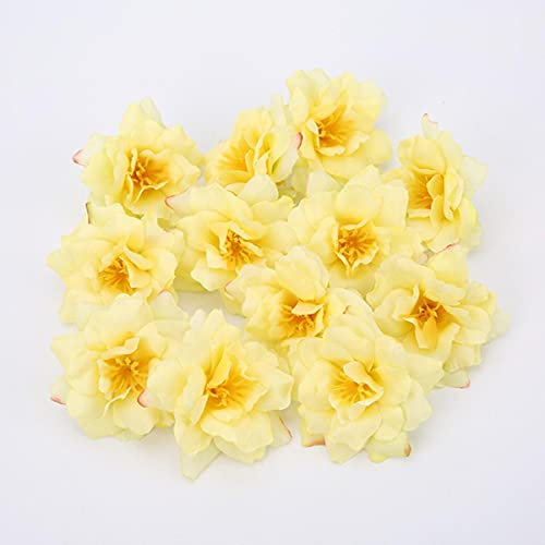 10 STÜCKE 5,5 cm Künstliche Blüte Seide Rose Orchidee Für Hochzeitsdekoration Party DIY Kranz Geschenk Scrapbooking Handwerk Gefälschte Blume-gelb