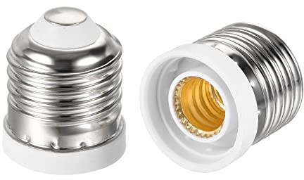 sourcing map Light Socket Adapter E26 E27 to E12 Medium Screw Candelabra Lamp Base Converter for LED Bulb Pack of 3