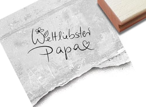 Stempel Weltliebster Papa - Textstempel Vater Daddy Glückwünsche Karten Geschenkanhänger Basteln Vatertagsgeschenk Deko Scrapbook- zAcheR-fineT