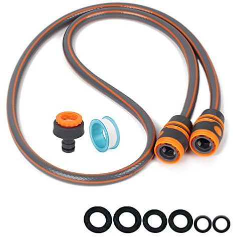 Short Hose Pipe 2m Garden Hose Connection Set, Small Hose Pipe Short Garden Hose and Connector, Garden Tap Connectors and Fittings Adapter, Small Hosepipe for Connect Reel Cart