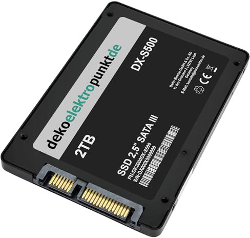 dekoelektropunktde Hard disk SSD da 2 TB per Sony PlayStation 4, PS4 Pro, PS4 Slim, interno 2,5
